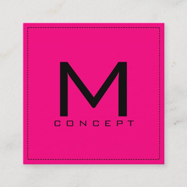 Monogram Professionell Elegant Modern Ro Fyrkantigt Visitkort (Framsida)