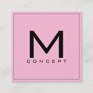 Monogram Professionell Elegant Modern Rosa Fyrkantigt Visitkort