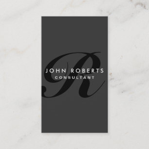 Monogram Professionell Elegant Modern svart Visitkort