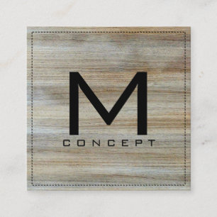 Monogram Professionell Elegant Modern Wood #2 Fyrkantigt Visitkort