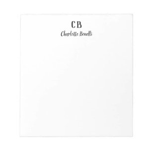 Monogram Professionell Enkel Minimalistisk Modern Anteckningsblock