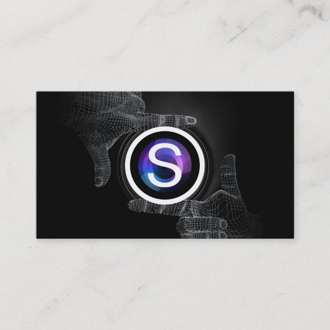 Monogram Professionell Händer Ram Fotografi Visitkort (Framsida)