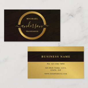 Monogram Professionell Luxe Guld Circle Logotyp Wo Visitkort