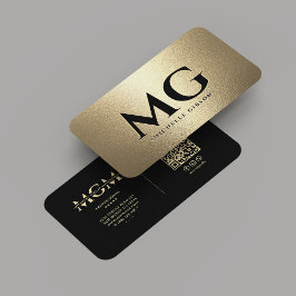 Monogram Professionell Marknadsföring Black Faux G Visitkort