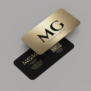 Monogram Professionell Marknadsföring Black Faux G Visitkort