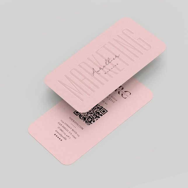 Monogram Professionell Marknadsföring Rosa Modern Visitkort (Monogram Professional Marketing Pink Modern Business Card
)