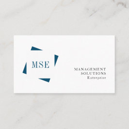 Monogram professionell minimalistisk marin vit visitkort