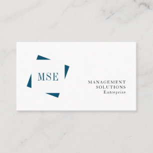 Monogram professionell minimalistisk marin vit visitkort