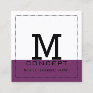 Monogram Professionell Modern Byzantium Fyrkantigt Visitkort