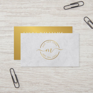 Monogram Professionell Modern Golden Circle Logoty Visitkort