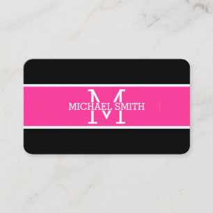 Monogram Professionell Shock rosa Modern Visitkort