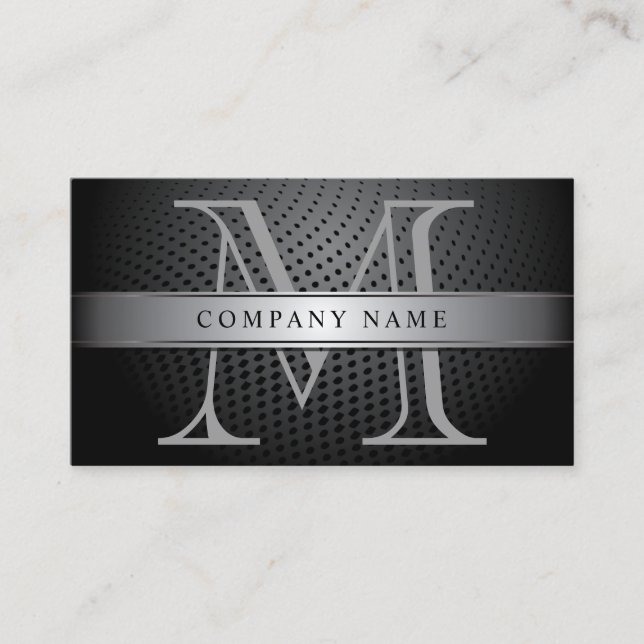 Monogram Professionell Silver Visitkort (Framsida)