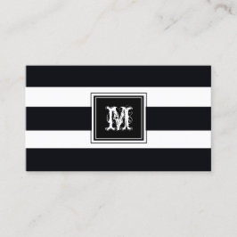 Monogram Professionell, svart och vit modern Visitkort