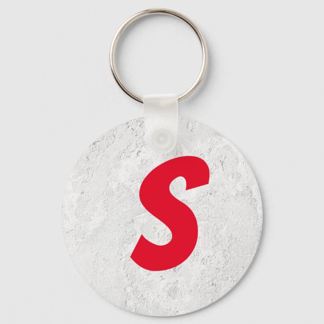 Monogram, professionell utan omlopp, lägg till nam nyckelring (Framsida)