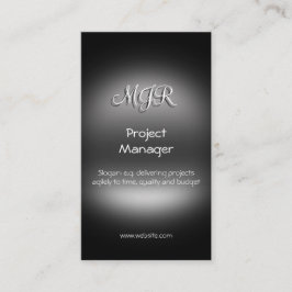 Monogram, projektledare, metall-look visitkort