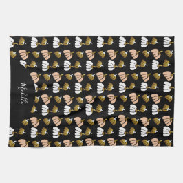 Monogram Pumpkin in Black, , White, Guld Kökshandduk