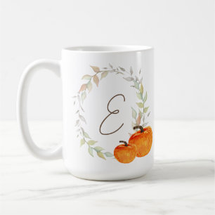 Monogram Pumpkins och Höst löv Kaffemugg