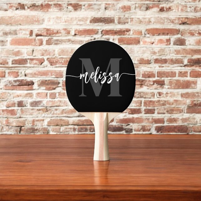 Monogram Push Calligraphy Black Pingisracket (Skapare uppladdad)