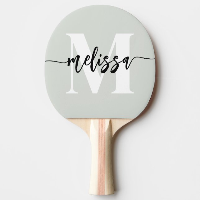 Monogram Push Calligraphy Sage Grönt Pingisracket (Framsidan)