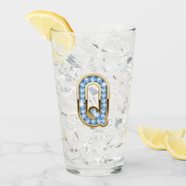 Monogram Q - 16 oz glas (Framsida Ice)