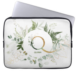 Monogram Q Fern & Eucalyptus Utandning Laptop slee Fodral