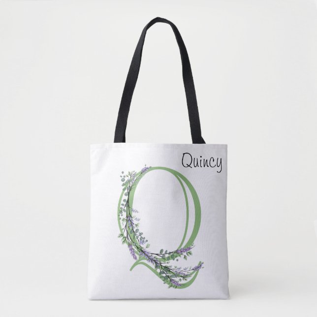 Monogram Q Lavendel Eukalyptus Tygkasse (Framsida)
