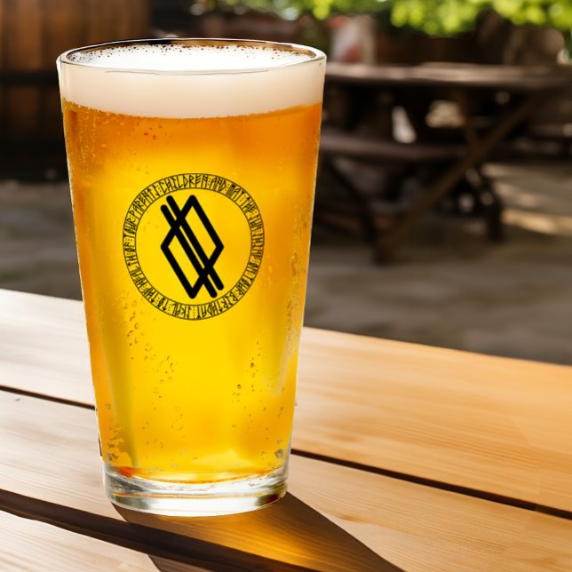 Monogram Q - Viking Stil - Pint Glass Glaskopp (Skapare uppladdad)