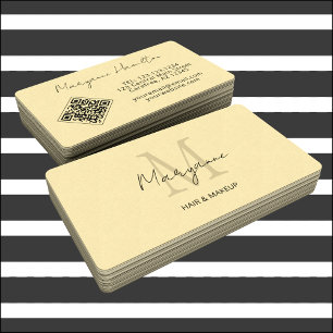 Monogram QR-Gult Visitkort