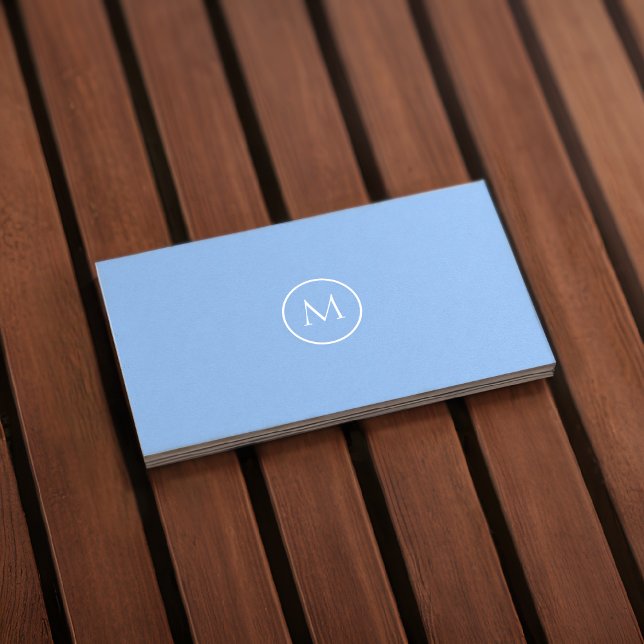 Monogram Qr-kod Carolina Blue-Affärskort Visitkort (Front)