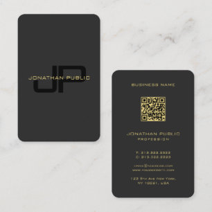 Monogram QR-kodmall svart och Guld europeisk Visitkort