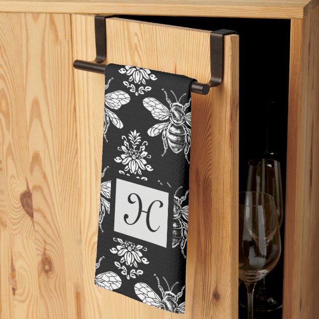 Monogram Queen Bee Kitchen Towel Kökshandduk (Thirds Fold)
