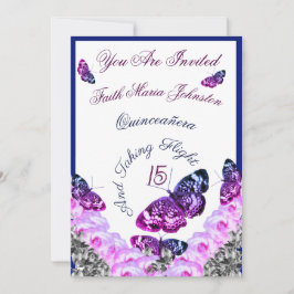 Monogram Quinceañera 15 och OSA och flygning Inbjudningar
