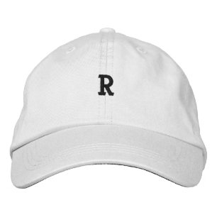 Monogram R Brev symbol initial Embroided Hat Broderad Keps