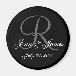 Monogram R Bröllop Bride Groom Date Magnet