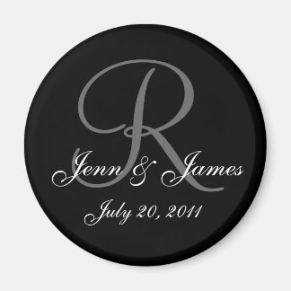 Monogram R Bröllop Bride Groom Date Magnet