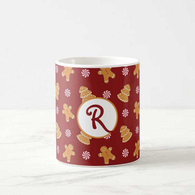 Monogram R' Gingerbröd Cookie jul Mugg (Center)
