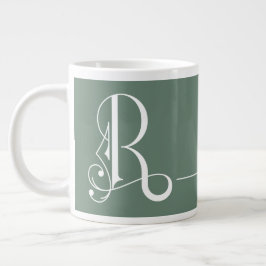 Monogram R i vacker Rulla Typografi Jumbo Mugg