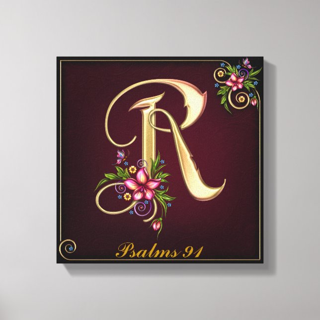 Monogram R Premium Wrapped Canvas (glapp) (Framsida)