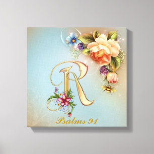 Monogram R Premium Wrapped Canvas (glapp)