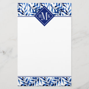 Monogram räcker det målade brevpapper