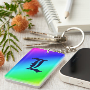 Monogram Rainbow Diagonal Rand Nyckelring