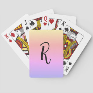 Monogram Rainbow Färg Personlig Casinokort