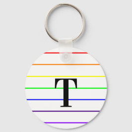 Monogram Rainbow Färg Rand Nyckelring