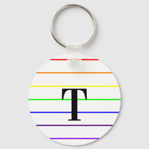 Monogram Rainbow Färg Rand Nyckelring