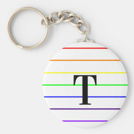 Monogram Rainbow Färg Rand Nyckelring