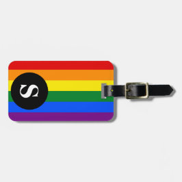 Monogram Rainbow Lesbisk Gay Bisexual Transgender Bagagebricka