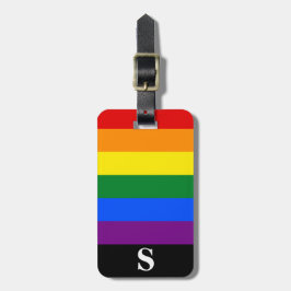 Monogram Rainbow Lesbisk Gay Bisexual Transgender Bagagebricka