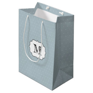 Monogram Ram på Blek Blue och Polka Dot