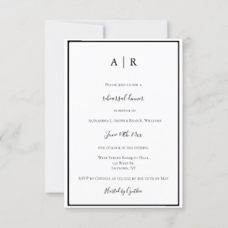 Monogram ram rehearsal-middagsinbjudningar inbjudningar