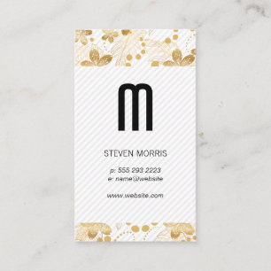 Monogram RAND BLOMMÖNSTRET GULD Visitkort